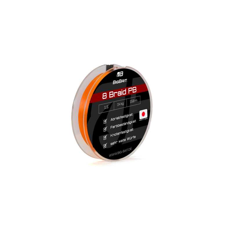 BIGBAIT 8 Braid PB Schnur 150m zum Spinnfischen